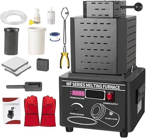 XDLYWUZIQ Four électrique De Fusion 5000 W, 1600 °c / 2912 °f, Kit De Coulée De Métaux pour L'industrie Et Les Ateliers, Temps De Fusion : 3 à 5 Minutes Black-3kg