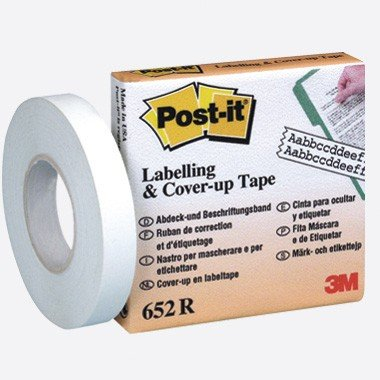 3M Post-it Abdeckband, Korrekturband 652R weiss / white, 8 mm x 17.7 m, 1 Stück