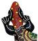 Gecko Echse Deko Figur Wanddeko Holzfigur Wandfigur Afrika Asia punktbemalt dotpainting Salamander Größe M