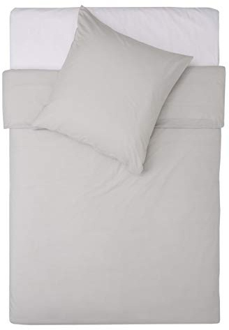 Lumaland Premium Bettwäsche | Bettbezug 200 x 200 cm & Kissenbezug 80 x 80 cm | Everyday Ganzjahres Bettbezug mit YKK Reißverschluss [Grau]