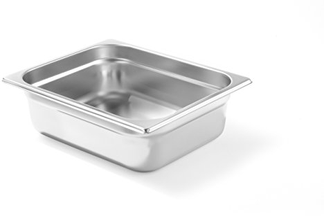 HENDI Contenitore Gastronorm, GN 1/2, resistenza termica -40 °C a 300 °C, compatibile con i forni a convezione, frigoriferi, bagno María, chafing dishes, 6.5L, 325x265x(H)100mm, acciaio inox 18/10