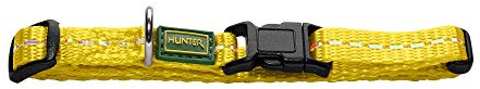 HUNTER TRIPOLI VARIO BASIC Hundehalsung, Hundehalsband, Nylon, reflektierend, Klickverschluss, M, gelb
