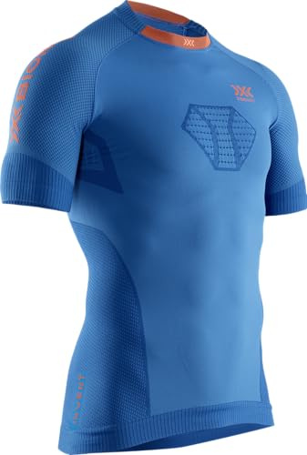 X-Bionic Invent 4.0 Lauf-Kompressions-Jersey-T-Shirt mit kurzen Ärmeln Blau Mann Grösse S