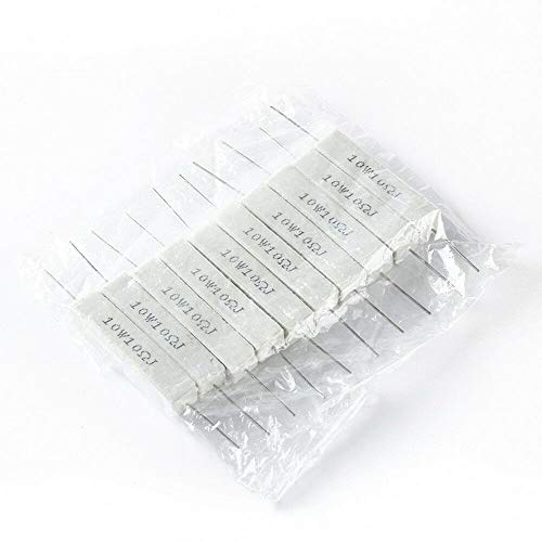 BE-TOOL Drahtgewickelte Widerstände, 10 Stück, drahtgewickelter Keramik-Zement-Widerstand, 10 W, horizontal, 5 Ohm, 10 Ohm, 100 Ohm, 330 Ohm, frei nach dem Pfosten, Weiß