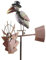 Windrad Garten Rabe - Metall - Ø 50x30cm / Höhe: 150cm - Wetterfest - Hochwertige Qualität & Stabiler Standstab - Gartenstecker/Metallwindrad/Windräder - Gartendeko