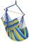 Highwild Hammock Chair Hanging Rope Swing - Max 500 Lbs - Steel Spreader Bar with Anti-Slip Rings - for Any Indoor or Outdoor Spaces (Blue Striped)