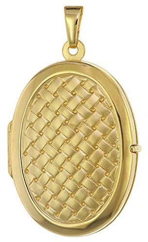 trendor Medaillon mit Flechtmuster Gold 333 / 8K 75432 | zauberhaftes Gold-Medaillon für Damen, eleganter Goldschmuck für Frauen, liebevolle Geschenkidee,