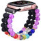 CAGOS Compatible with Apple Watch Pearl Bracelet Band (Black/Colorful, 38mm/40mm)