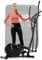Hop-Sport Crosstrainer HS-2050C, Ellipsentrainer mit LCD-Display & Pulsmessung, leiser Crosstrainer für Zuhause - Magnet-Bremssystem & Transportrollen Rot