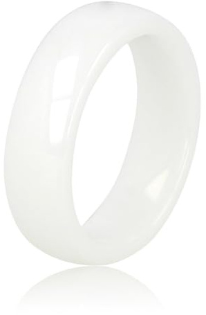 My Bendel - Unzerbrechlicher Keramikring weiß 6 mm- Keramikring für Frauen - Ring ist unzerbrechlich und verfärbt sich nicht - Bleibt glänzend und krazt nicht - mit Luxuriösen Geschenkverpackung
