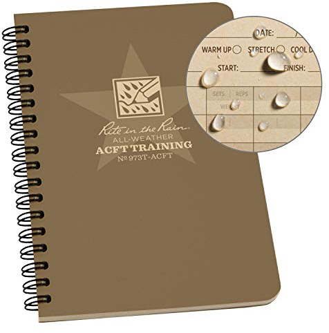 Rite in the Rain Army Combat Fitness Test Notizbuch, 11,7 x 17,8 cm, Coyote Tan Cover, ACFT Muster (Nr. 973T-ACFT)