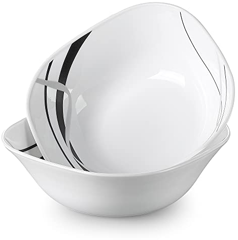 VEWEET Salatschalen, Fionaglas 2-teilige Suppenschalenaus aus Opalglas, 1500ml, 22,5 x 22,5 x H 7,1cm Ergänzung zum Kombiservice 'Fionaglas'