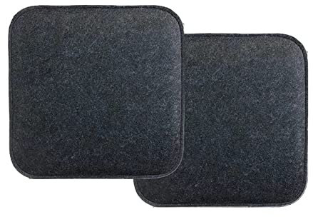 YUPPIE TONE 2 Pack Sitzkissen Rund Stuhlkissen Sitzauflage Gepolstert aus Filz Sitzpolsterauflage für Esszimmer,Garten,Trasse,Balkon,Stuhl,Bank,Lounge - 35 x 35 cm Dunkelgrau