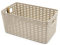 CABLEPELADO Cesta de Almacenamiento Organizador | Cesta de Almacenaje Multiuso | Caja Organizadora | Cesta de baño | 13 cm Altura x 28 cm Largo x 15 cm Ancho | Capacidad 5 litros | Rattan | Beige
