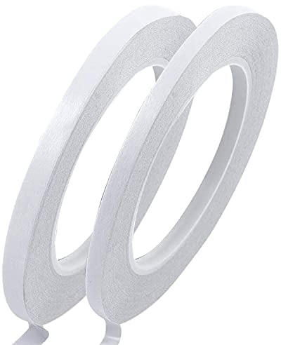 YISUMEI Double Sided Tape - 2 Rolls 2 Sizes Adhesive Sticky Craft Tape - each roll 25 meters Long,Wide 6mm/9mm