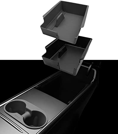 Jowua Armrest Organizer for Tesla Model 3, Model Y, Washable Silicone, dust-Proof