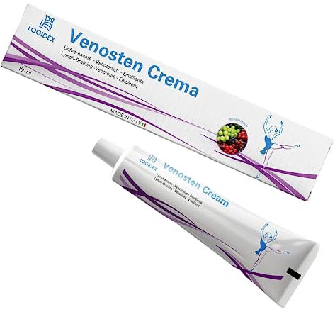 LOGIDEX VENOSTEN CREMA drenante gambe A Base di Centella Asiatica e Vite rossa Per circolazione gambe e Gambe Gonfie Crema Cellulite Gambe Gonfie Circolazione Drenante microcircolo integratori 100 ml