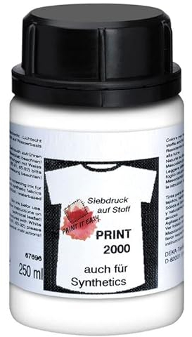 PAINT IT EASY NEU Siebdruckfarbe DEKAPRINT 2000 Deckend, 250 ml, Weiß