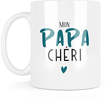 Tasse aus Keramik mit Botschaft – Geschenk zum Vatertag – Mon papa Chéri – Ref. 4112 – Frankreich