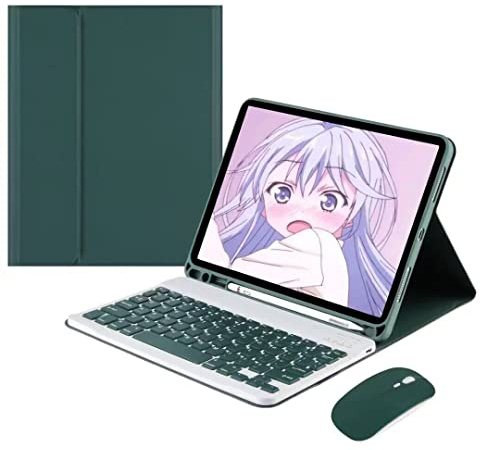 Keyboard Case with Mouse for iPad Air 11 Inch 2024/iPad Air 5th/4th Generation, Case for iPad Air6/Air 5/Air 4 with Keyboard, Candy Slim Detachable Magnetic Keyboard Case with Pencil Holder (Teal)