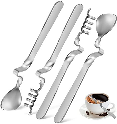 Artibetter 4 Stück Espressolöffel Edelstahl Kaffeelöffel Honiglöffel Rührlöffel Mit Gebogenem Griff