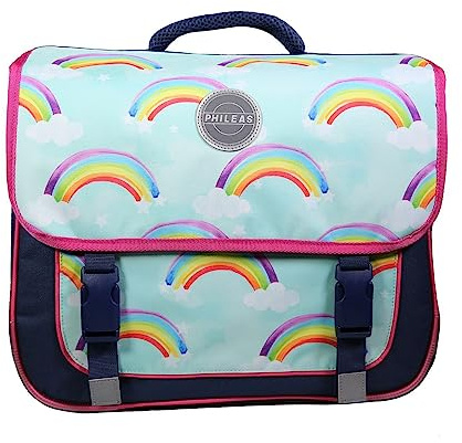 Bagtrotter Schulranzen 38 cm Phileas Arc En Ciel Blau - Der komfortabelste Schulranzen - Ergonomie/Komfort/Sicherheit - Smart Comfort System