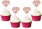 Gyufise 36Pcs Diamond Cupcake Toppers Glitter Diamond Cupcake Picks for Bridal Shower Engagement Wedding Anniversary Birthday Party Cake Decorations Supplies Rose Gold