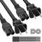 2 Prong AC Power Cord 4 FT (2-Pack), Polarized Cable for Vizio D-E-M-Series HDTV, LED LCD TV, 7A, IEC-60320 IEC320 C7 to NEMA 1-15P, 2 Slot Adapter Universal Replacement Supply Wall Cable with 25 ties