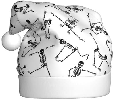 ZORIN Weihnachtsmütze, Skelette in Yoga-Posen, Unisex, bequem, Plüsch, für Weihnachten, Neujahr, Urlaub, Partyzubehör