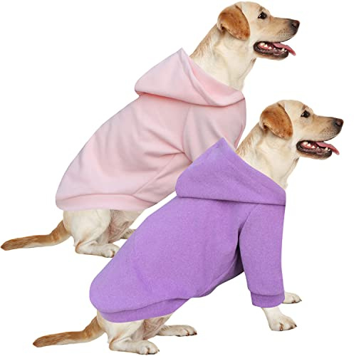HuaLiSiJi Hunde Hoodie Groß Hundepullover Grosse Hunde Hundepullover Groß, Warm und Leicht, Mit Einer Weichen Textur, Leicht zu Tragen und Hellen Farben (5XL, Rosa+Lila)