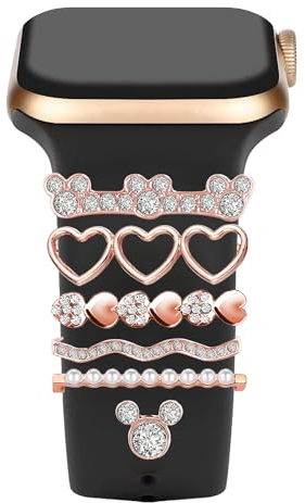 YeahBoom Uhrenarmband Charms,Uhrband Charms Edelstahl,Smartwatch Charms,Dekorative-Rings-Loops Kompatibel mit Silikon,für Smartwatch Uhrenarmband Schmuck Uhrband Charms