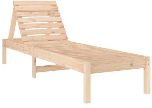 vidaXL Sonnenliege, Gartenliege Verstellbare Rückenlehne, Relaxliege Liege mit Latten-Design, Liegestuhl Strandliege für Garten Terrasse, Massivholz Kiefer