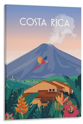 MEJONI Costa Rica, Vintage-Reiseposter, dekoratives Gemälde, Leinwand, Wandkunst, Wohnzimmer, Poster, Schlafzimmer, Malerei, 30 x 45 cm