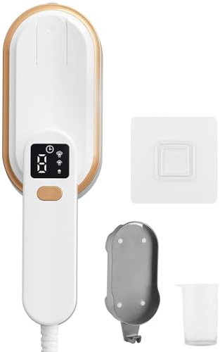 Hsthe Sea Miniplancha de Vapor portátil para Viaje, eliminador de Arrugas de Ropa con Soporte de Pared, Tres Niveles de Vapor, precalentamiento de 10 Segundos