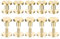 QUARKZMAN Lot de 10 Vis Chicago en Laiton, 4X5X10mm, à Tête Plate avec Texture Florale, Clous à Vis pour la Reliure de Bricolage en Cuir et Les Sangles de Ceinture