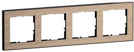 LEGRAND, SEANO+ 4-fach Rahmen mit Echtmaterialoberfläche, halogenfreies Thermoplast, nachhaltige Produktion und Verpackung, Farbe: Eiche-Natur, 765294