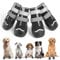 OHCOZZY Waterproof Dog Shoes, Anti-Slip Dog Boots with Reflective Straps, Wear-resistant Rubber Sole Dogs Paw Protector for Small Medium Large Dogs 4 Pcs(XL,Black)