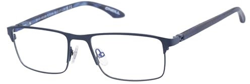 O'Neill Brille mit Sehstärke in Blau für Herren optional mit Sonnenbrillentönung oder Blaulichtfilter, Rechteckig, gefertigt aus Edelstahl, Modell: ONO-4538-006 (inklusive Brillenetui)