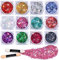LEOBRO 12Pcs Chunky Body Glitter Gel, Festival Glitter for Face, Eye, Body, Hair, Sequins for Makeup, 3MM/2MM/1MM/0.2MM