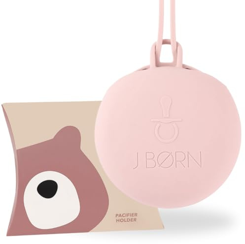 J.Børn Silicone Dummy Case | Dummy Holder Stores 3 Dummies | Easy to Clean Pacifier Holder | Pacifier Storage Container | Portable Baby Pacifier Case for Travels (Blossom)