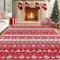 Homcomodar Weihnachten Teppiche Wohnzimmer 160x230cm Großer Teppich Waschbar Weihnachten Elchhirsch Teppiche Kurzflor Teppich Schlafzimmer für Weihnachten Esszimmer Küche