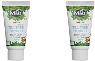 La Tradizione Erboristica Forsan - Crema Viso e Corpo Tea Tree Calendula - Crema Multiuso Lenitiva e Protettiva, Contro Arrossamenti e Irritazioni - 50 ml (Confezione da 2)