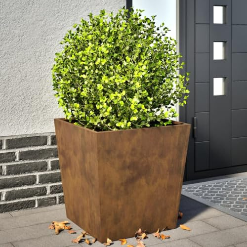 Somanki Pflanzkübel 2 STK. 50x50x50 cm Cortenstahl, Blumentopf Draussen, Blumenkübel, Pflanzkübel, Übertopf, Pflanzentopf, Blumenkasten, Flower Pot - 851079