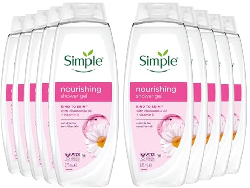 Simple Nourishing Shower Gel Family Nourish 675ml 10 Pack for Sensitive Skin