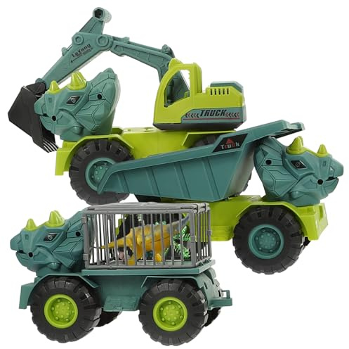 BESPORTBLE Interaktives Dinosaurier Spielzeugauto Satz Kinder Engineering Auto Spielzeug Kleines Cartoon Autospielzeug Für Jungen Und Mädchen Lernspielzeug Für Zuhause Und Party