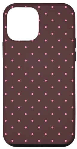Braun und Rosa gepunktet, ästhetisch, niedlich, kleine Punkte Hülle für iPhone 12 mini
