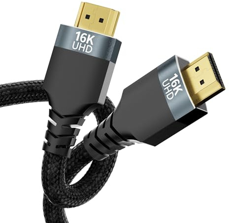 largo Cable HDMI 2m,Ultra Alta Velocidad Cable HDMI 2.2 Soporte 16K@60Hz/8K@240Hz/4K@480Hz,HDCP 2.2&2.3,DTS:X,Dinámico HDR,eARC,Compatible con HDMI 2.1 con PS5/Xbox/Roku TV/HDTV/Monitor/Blu-ray Player