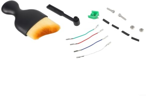 For Audio-technica At-vmn95e Replacement Stylus With Fine Elliptical Tip And Strong Aluminum Shank Plus Cleaning Brush Screws Wires For At-lp120x-usb Record Player Green Black
