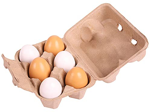 Bigjigs Toys Six Wooden Eggs in Carton