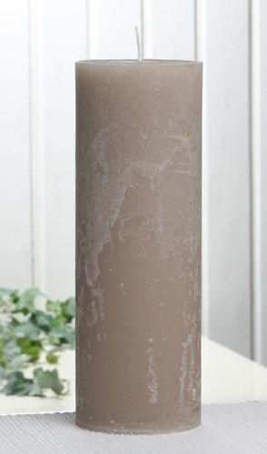 Rustik-Stumpenkerze, 20 x 7 cm Ø, Sand